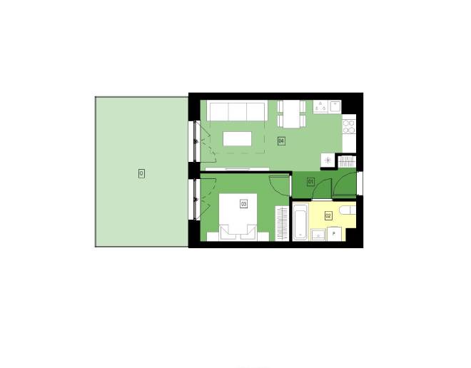 Panorama Kwiatkowskiego River - Mieszkanie B03