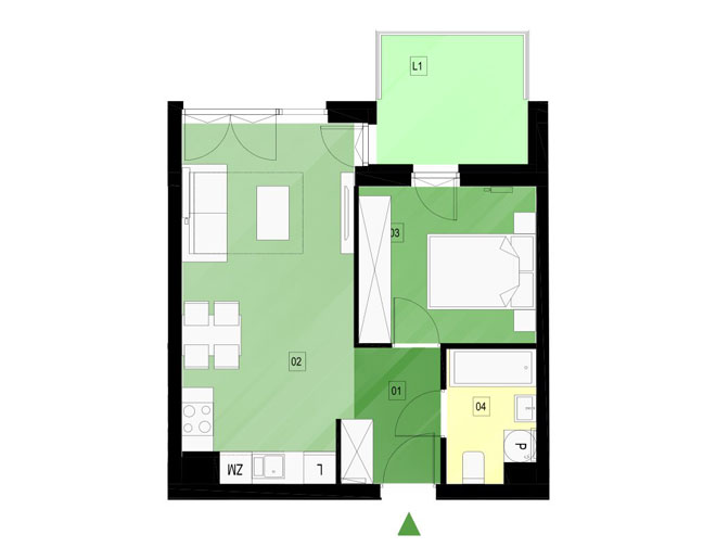 Panorama Kwiatkowskiego River - Mieszkanie C82