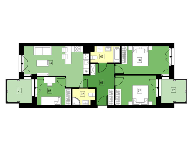 Panorama Kwiatkowskiego River - Mieszkanie A10
