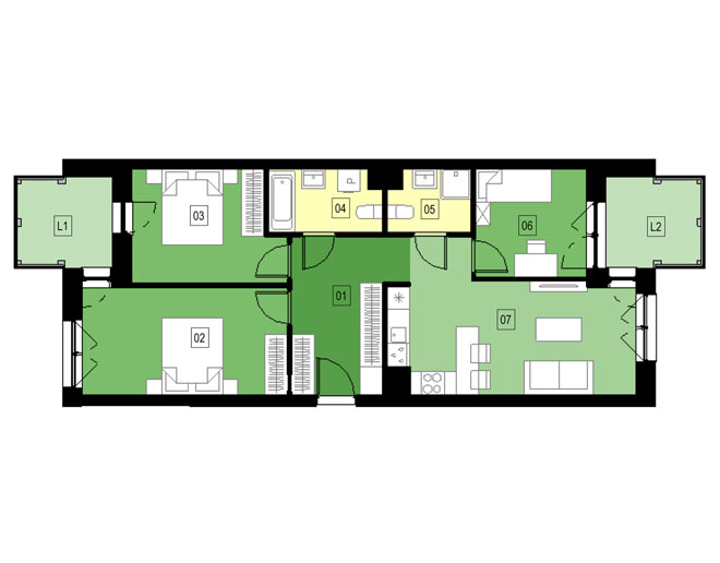 Panorama Kwiatkowskiego River - Mieszkanie A40