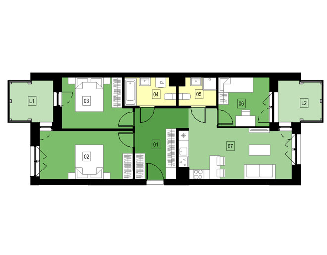 Panorama Kwiatkowskiego River - Mieszkanie A46